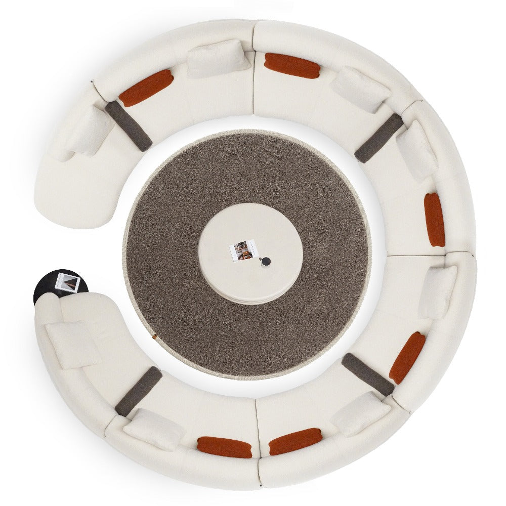 Teddy Curved Sofa with SideTable SF061 - Sofas - ebarza Furniture UAE | Shop Modern Furniture in Abu Dhabi & Dubai - مفروشات ايبازرا في الامارات | تسوق اثاث عصري وديكورات مميزة في دبي وابوظبي