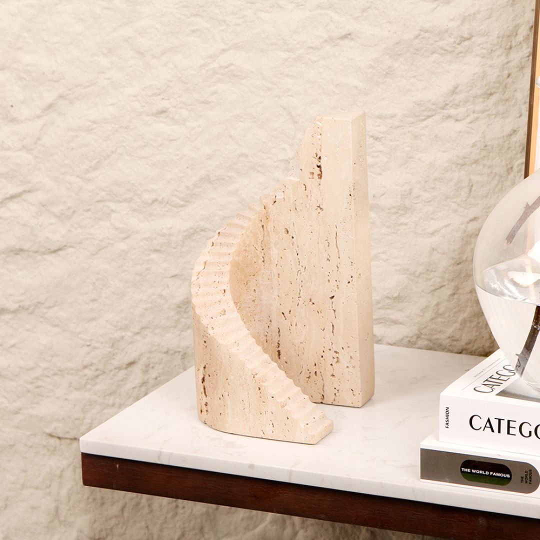 Geometric Marble Sculpture KA5066 - Home Decor Figurines - ebarza Furniture UAE | Shop Modern Furniture in Abu Dhabi & Dubai - مفروشات ايبازرا في الامارات | تسوق اثاث عصري وديكورات مميزة في دبي وابوظبي