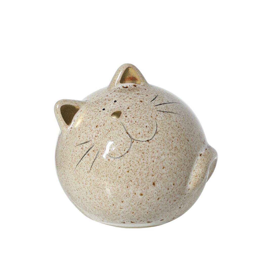 Golden BEACON Golden Ear Kitten-B home decor figurine with a shiny golden finish, detailed cat design, and elegant decorative style.