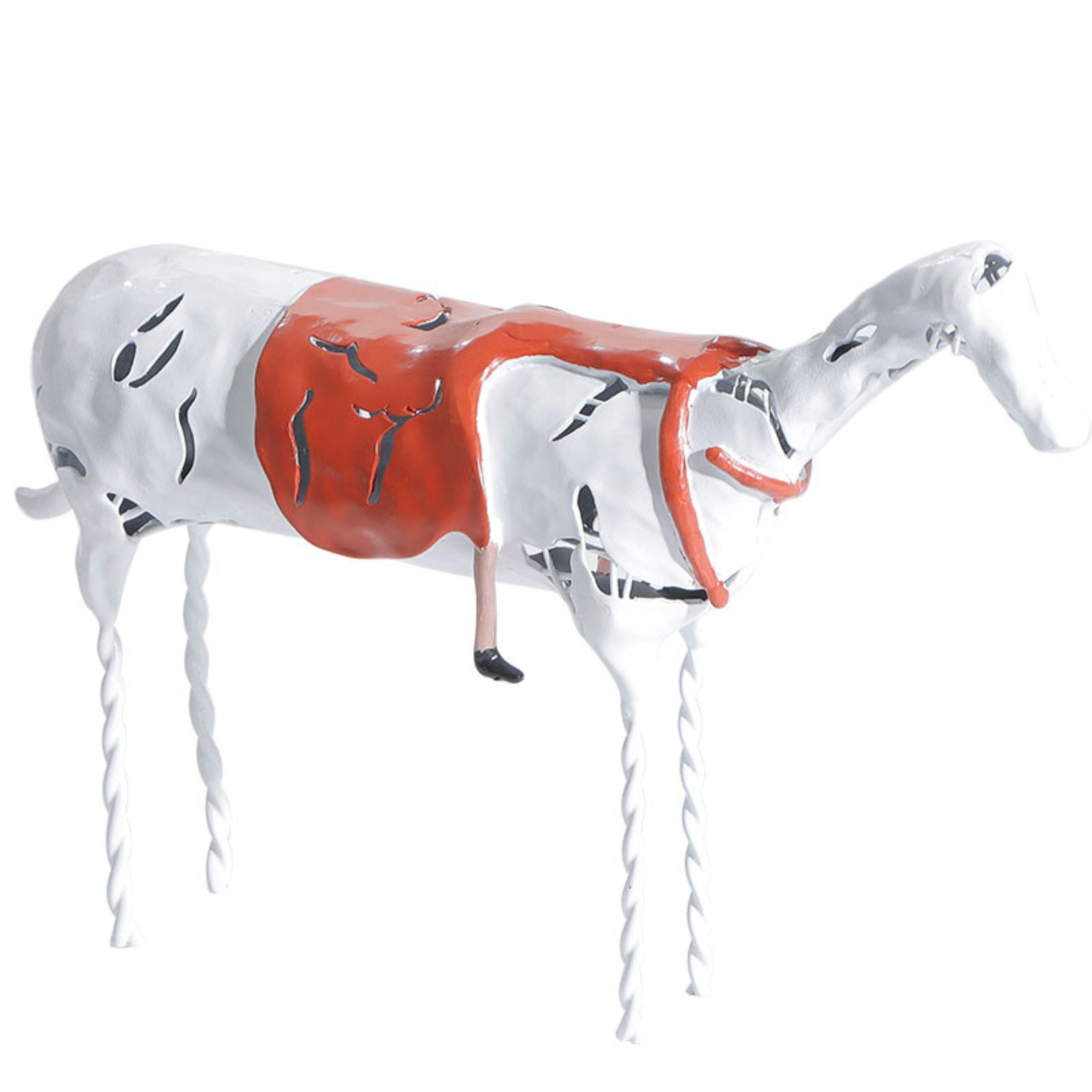 WHITE RESIN SLEEPING GIRL ON HORSE-L H1849L - Home Decor Figurines - ebarza Furniture UAE | Shop Modern Furniture in Abu Dhabi & Dubai - مفروشات ايبازرا في الامارات | تسوق اثاث عصري وديكورات مميزة في دبي وابوظبي