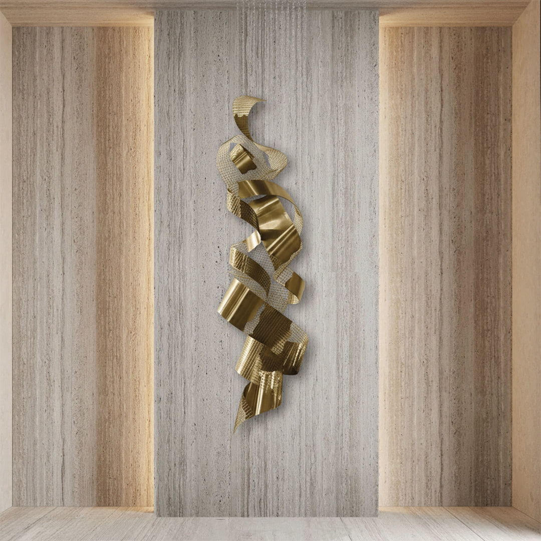 Hand Crafted Stainless Steel Golden Artwork BG20230018-G/BG202230018G - Artwork - ebarza Furniture UAE | Shop Modern Furniture in Abu Dhabi & Dubai - مفروشات ايبازرا في الامارات | تسوق اثاث عصري وديكورات مميزة في دبي وابوظبي