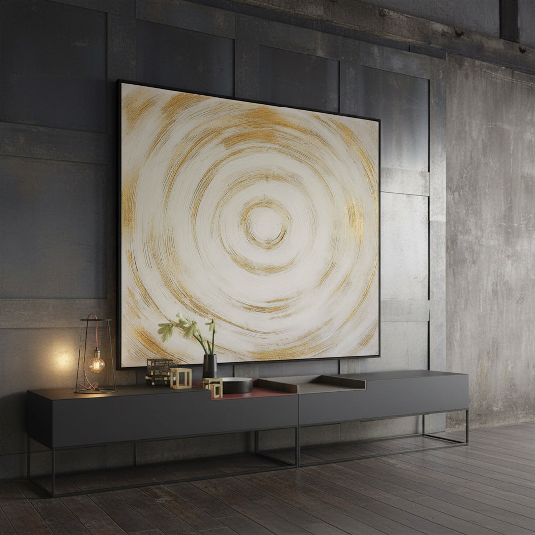 Hand Painted Art Painting With 140X140 Cm Black Frame SOAAP0013-L - BLACK FRAME - Paintings - ebarza Furniture UAE | Shop Modern Furniture in Abu Dhabi & Dubai - مفروشات ايبازرا في الامارات | تسوق اثاث عصري وديكورات مميزة في دبي وابوظبي