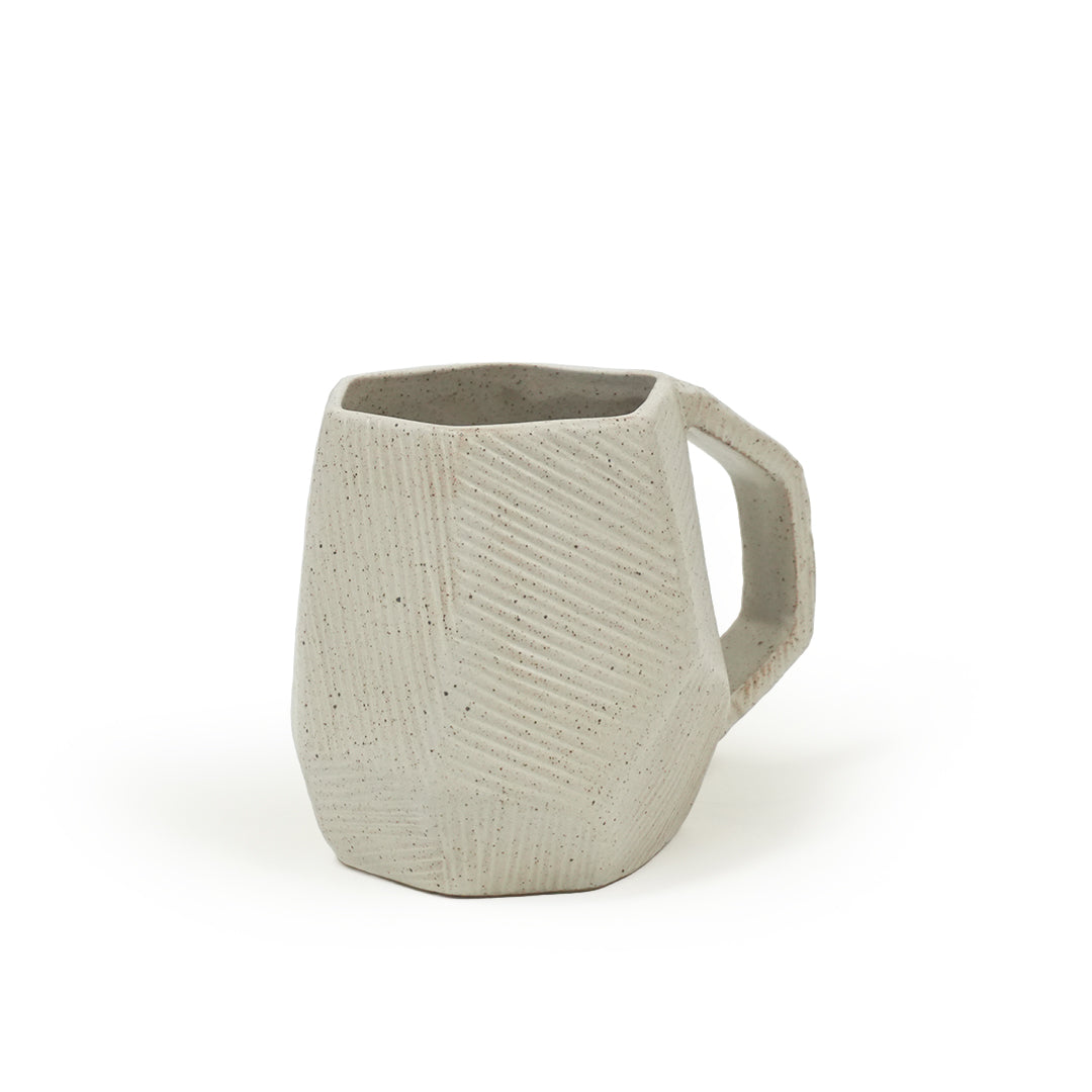 Hessian Off-White Chizzled Mug CB4367-13-R537