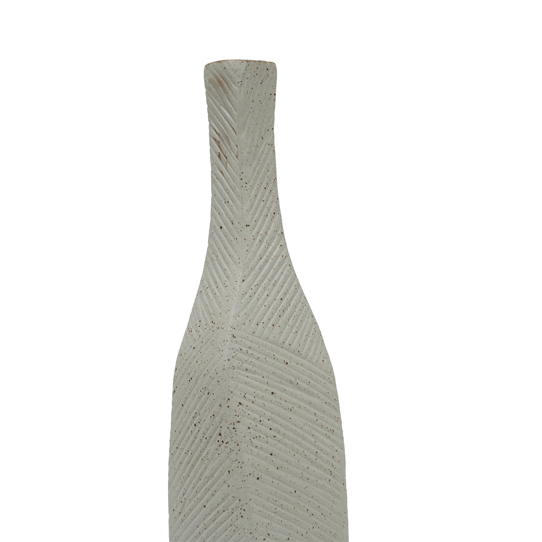 Hessian Off-White Small Chizzled Bottle Vase CB4370-35-R537