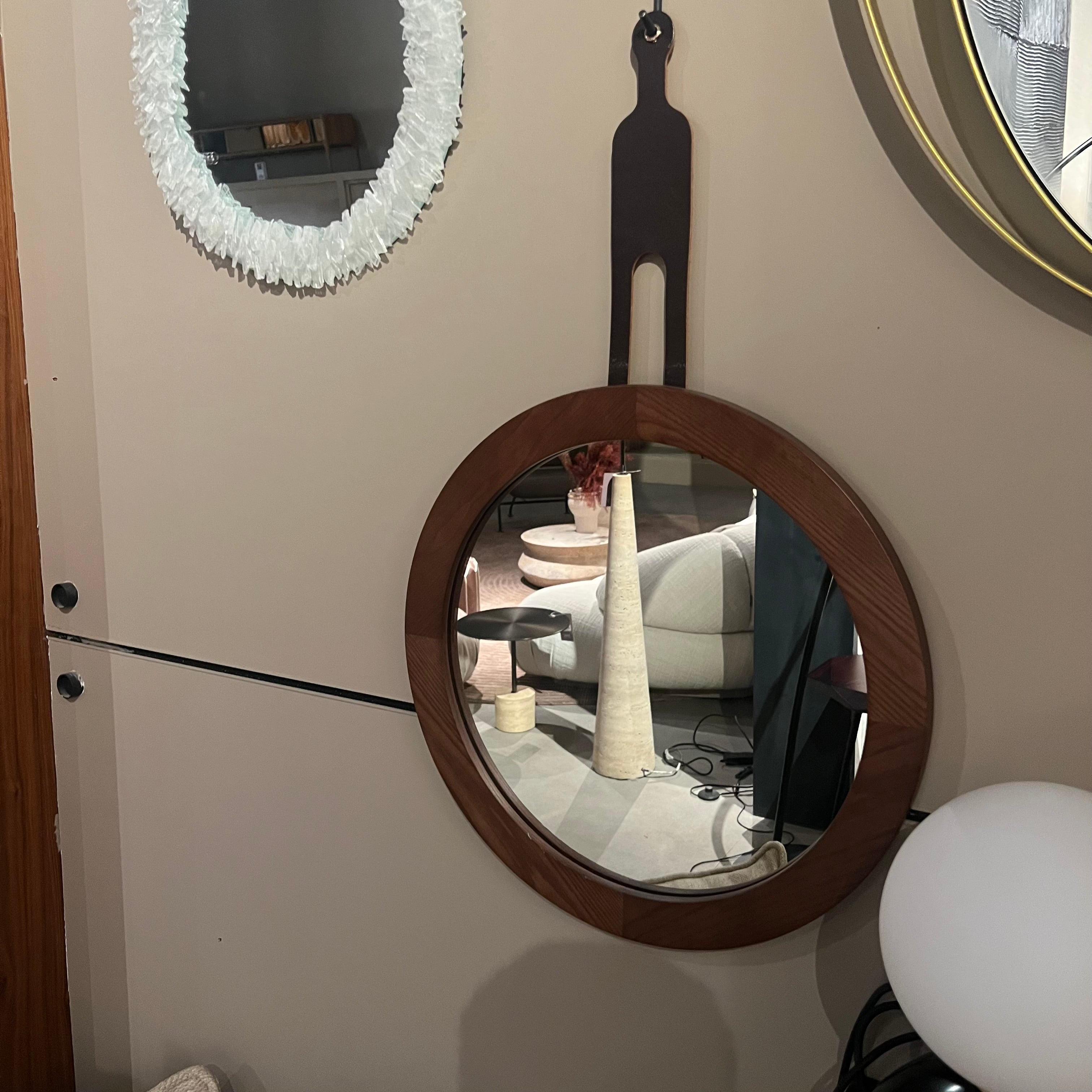 Display Item - Solid Wood And Genuine Leather Mirror Sp16236A-W Nakheel - DISPLAY ITEM - ebarza Furniture UAE | Shop Modern Furniture in Abu Dhabi & Dubai - مفروشات ايبازرا في الامارات | تسوق اثاث عصري وديكورات مميزة في دبي وابوظبي