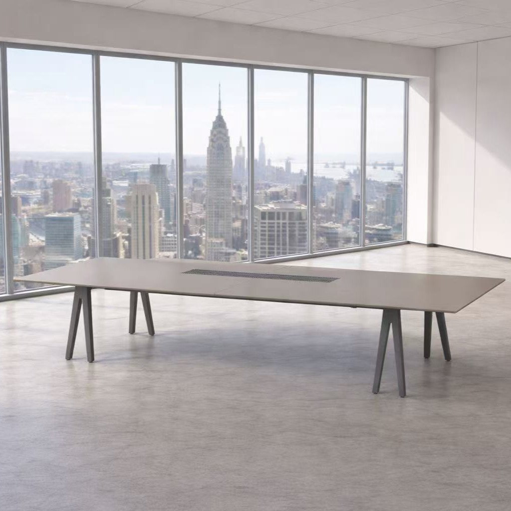 Vipo Office Meeting Table by BEACON WZDDG, 320x120x75 cm, modern office desk with wooden surface and sturdy legs.