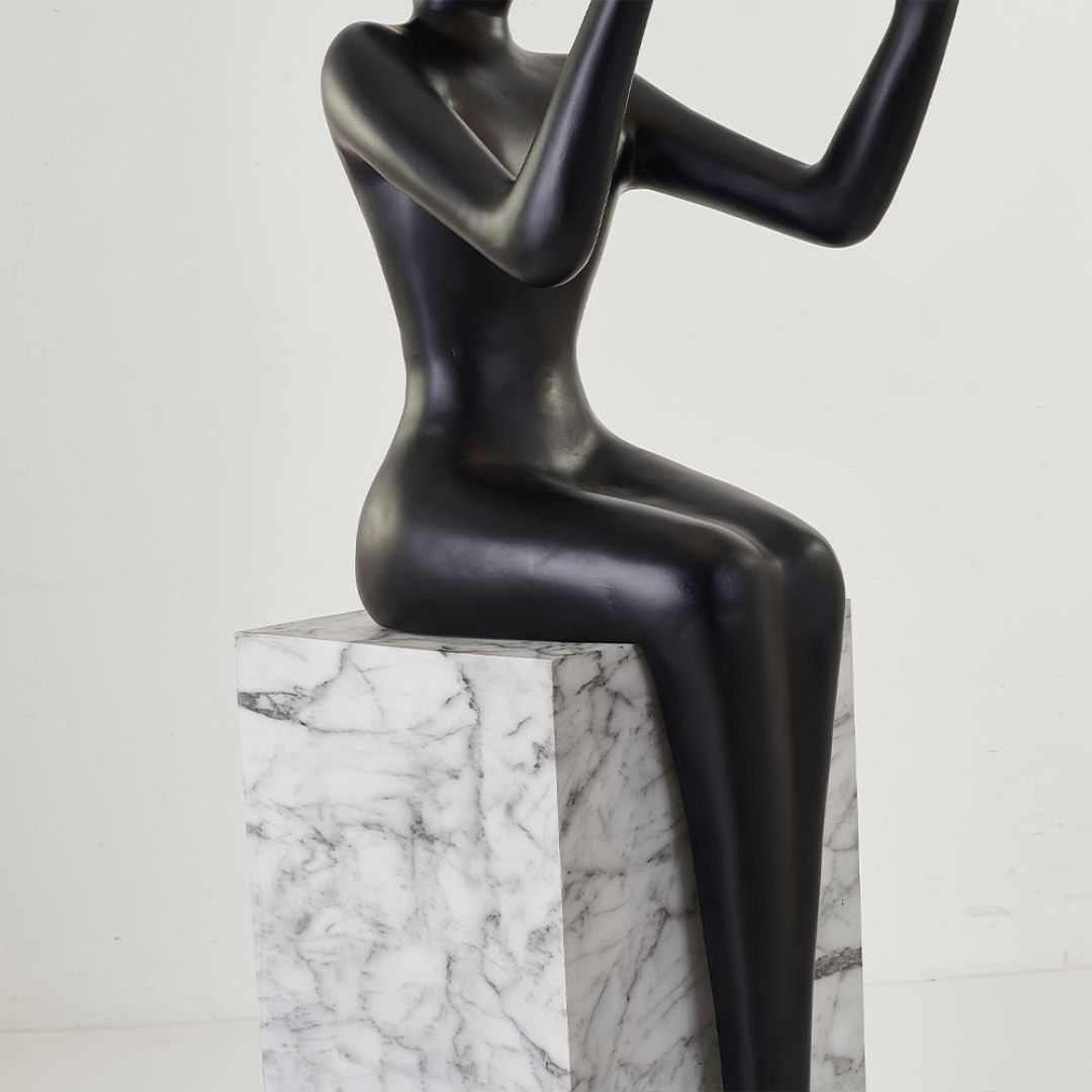 Iner Peace women Resin Floor Light HTD-YF118 - Floor Lamps - ebarza Furniture UAE | Shop Modern Furniture in Abu Dhabi & Dubai - مفروشات ايبازرا في الامارات | تسوق اثاث عصري وديكورات مميزة في دبي وابوظبي