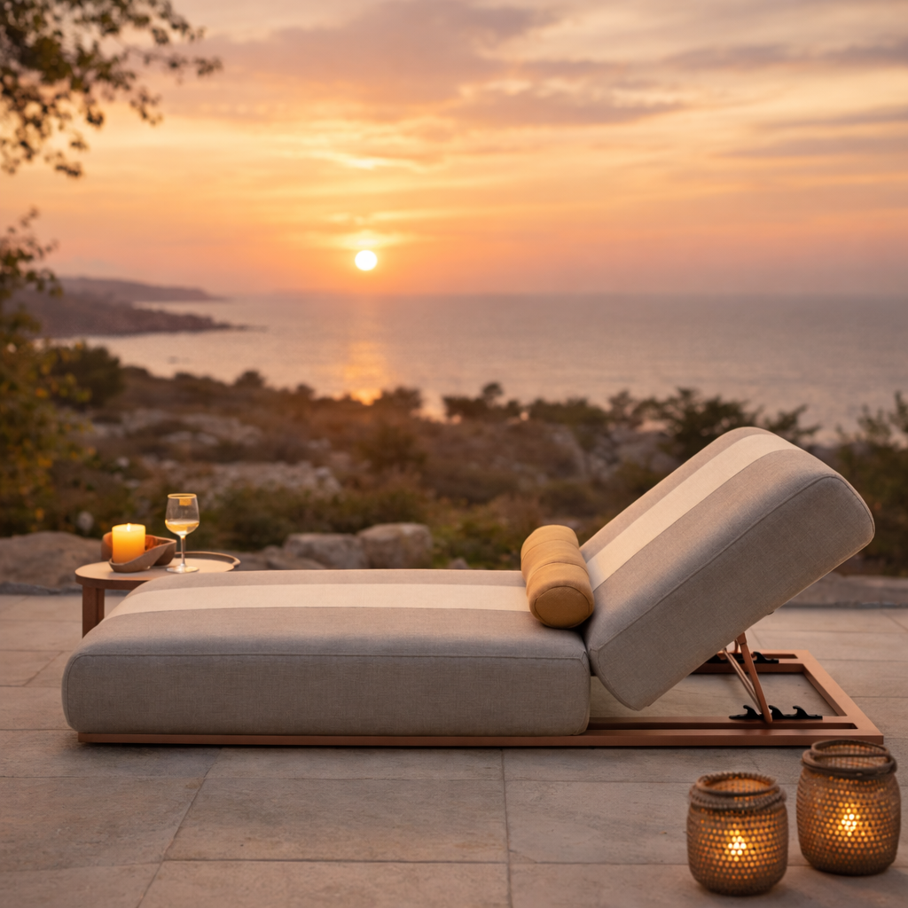 JOY Sunbed Outdoor LOUNGER JO-13+ 2*CU-02 - Sunloungers - ebarza Furniture UAE | Shop Modern Furniture in Abu Dhabi & Dubai - مفروشات ايبازرا في الامارات | تسوق اثاث عصري وديكورات مميزة في دبي وابوظبي