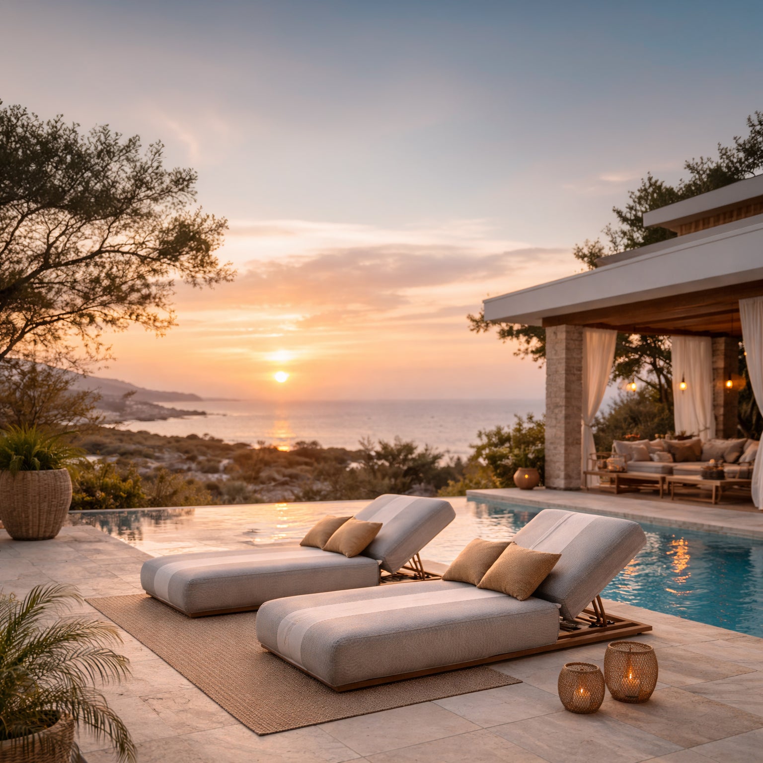 JOY Sunbed Outdoor LOUNGER JO-13+ 2*CU-02 - Sunloungers - ebarza Furniture UAE | Shop Modern Furniture in Abu Dhabi & Dubai - مفروشات ايبازرا في الامارات | تسوق اثاث عصري وديكورات مميزة في دبي وابوظبي