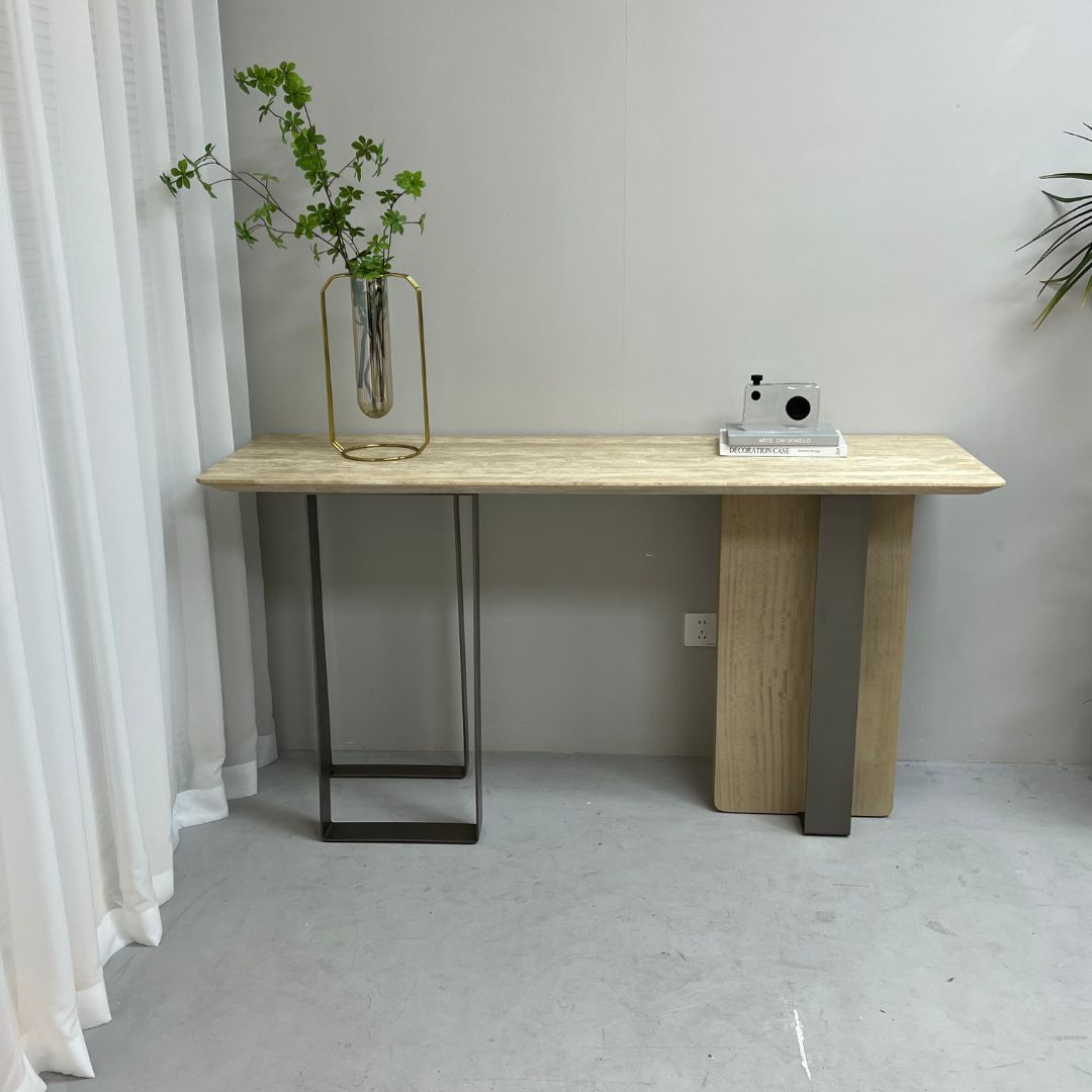 Jura Console/Sideboard Travertine Top 160cm Tg-488 / MLL-C09 - Consoles - ebarza Furniture UAE | Shop Modern Furniture in Abu Dhabi & Dubai - مفروشات ايبازرا في الامارات | تسوق اثاث عصري وديكورات مميزة في دبي وابوظبي
