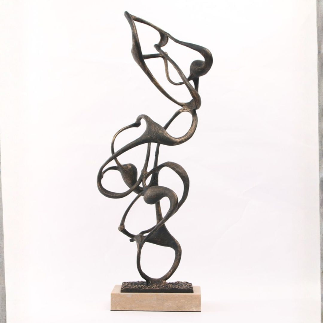Balanced Molecule Sculpture KA5169A by BEACON home decor figurine, featuring a modern, abstract design in neutral tones.