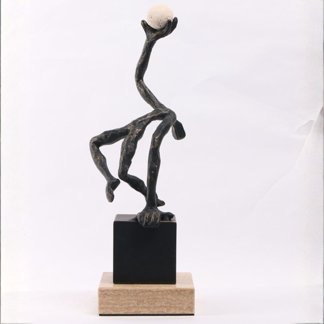 Pre-order 15 Days Delivery Figure Pushing Sphere KA5196A - Home Decor Figurines - ebarza Furniture UAE | Shop Modern Furniture in Abu Dhabi & Dubai - مفروشات ايبازرا في الامارات | تسوق اثاث عصري وديكورات مميزة في دبي وابوظبي