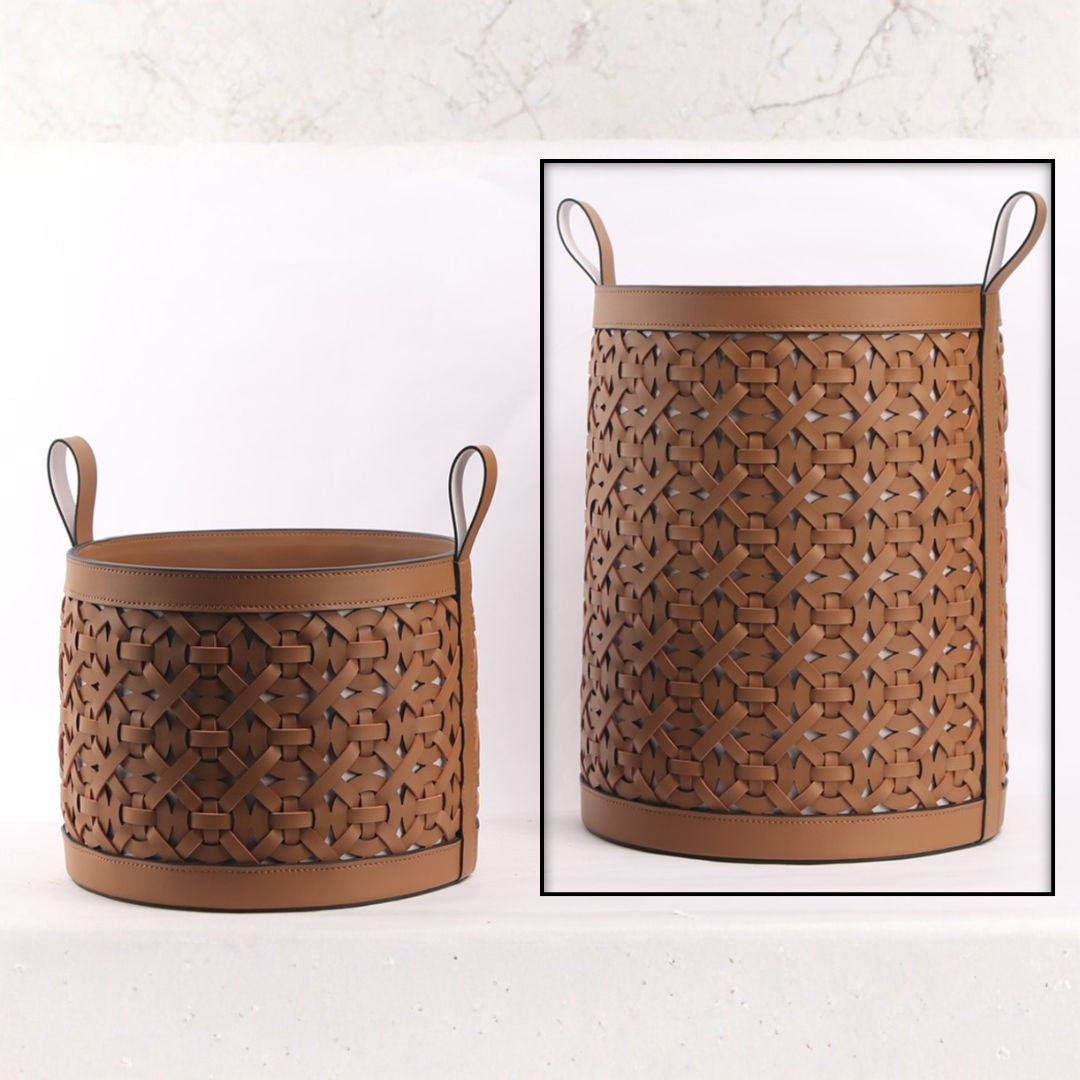 Pre-order 15 Days Delivery Weaven Storage Basket-L KK5005GL - Baskets - ebarza Furniture UAE | Shop Modern Furniture in Abu Dhabi & Dubai - مفروشات ايبازرا في الامارات | تسوق اثاث عصري وديكورات مميزة في دبي وابوظبي