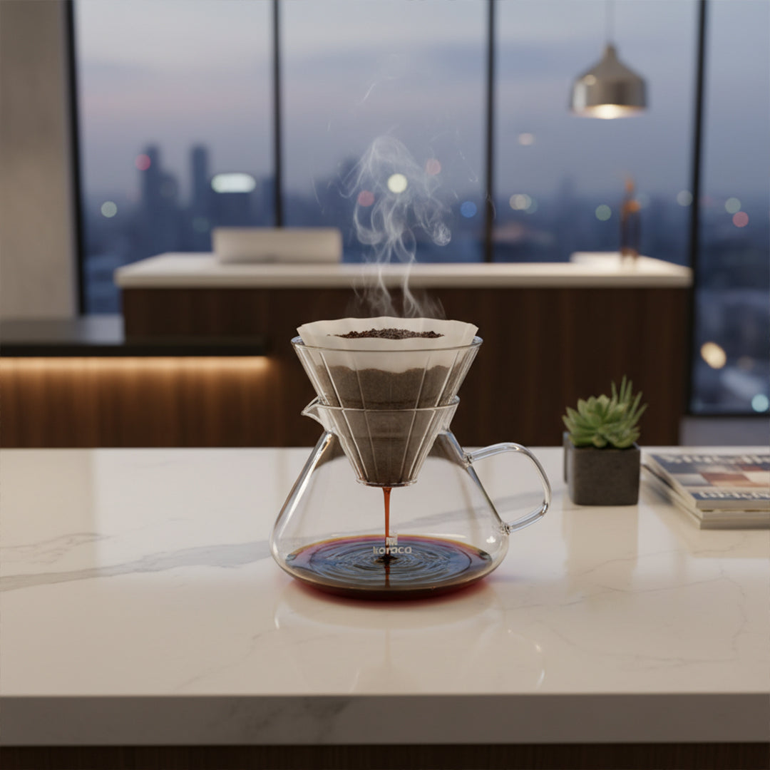 Karaca Winx gray coffee brewing equipment, 650 ml, kitchen appliance for making coffee, with sleek gray finish.