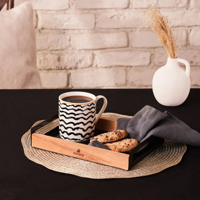 Karaca Zigzag Mug 360 Ml Black 153.09.01.2791 - Mugs - ebarza Furniture UAE | Shop Modern Furniture in Abu Dhabi & Dubai - مفروشات ايبازرا في الامارات | تسوق اثاث عصري وديكورات مميزة في دبي وابوظبي