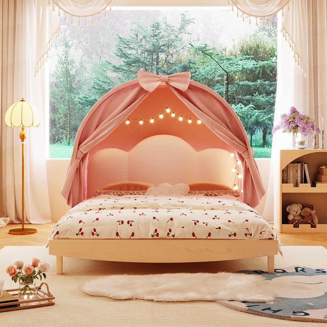 Pre-order 25 Days Delivery Stella Canopy Kid Bed E2311F - Kids Beds - ebarza Furniture UAE | Shop Modern Furniture in Abu Dhabi & Dubai - مفروشات ايبازرا في الامارات | تسوق اثاث عصري وديكورات مميزة في دبي وابوظبي