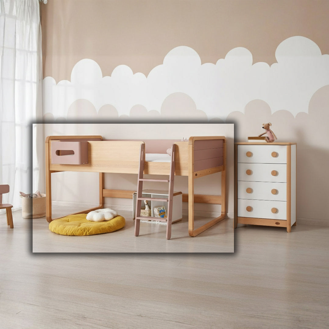 Kids Byron Long Junior Double Loft Bed BK-BYLJDLB/CHBH/BK-LBS/CH - Kids Beds - ebarza Furniture UAE | Shop Modern Furniture in Abu Dhabi & Dubai - مفروشات ايبازرا في الامارات | تسوق اثاث عصري وديكورات مميزة في دبي وابوظبي