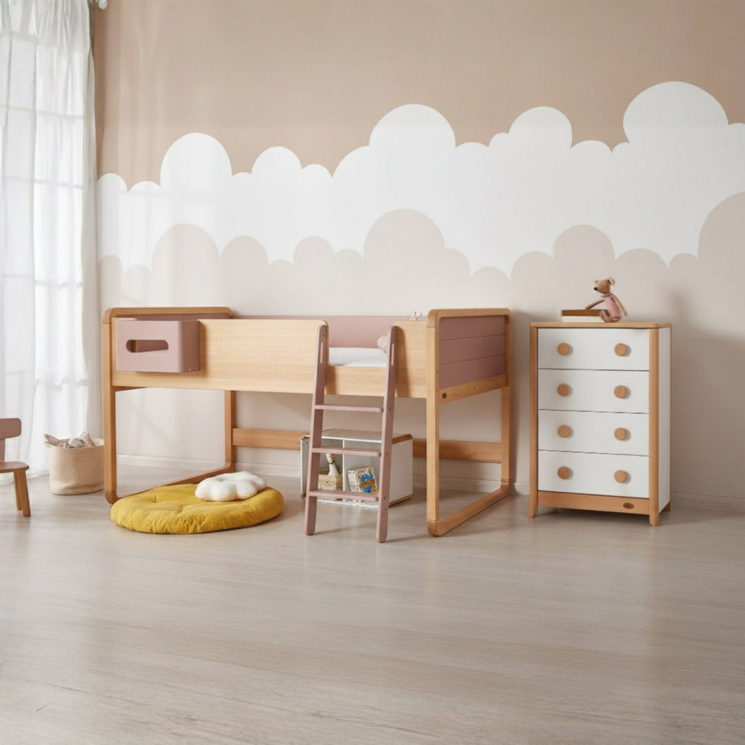 Kids Byron Long Junior Double Loft Bed BK-BYLJDLB/CHBH/BK-LBS/CH - Kids Beds - ebarza Furniture UAE | Shop Modern Furniture in Abu Dhabi & Dubai - مفروشات ايبازرا في الامارات | تسوق اثاث عصري وديكورات مميزة في دبي وابوظبي