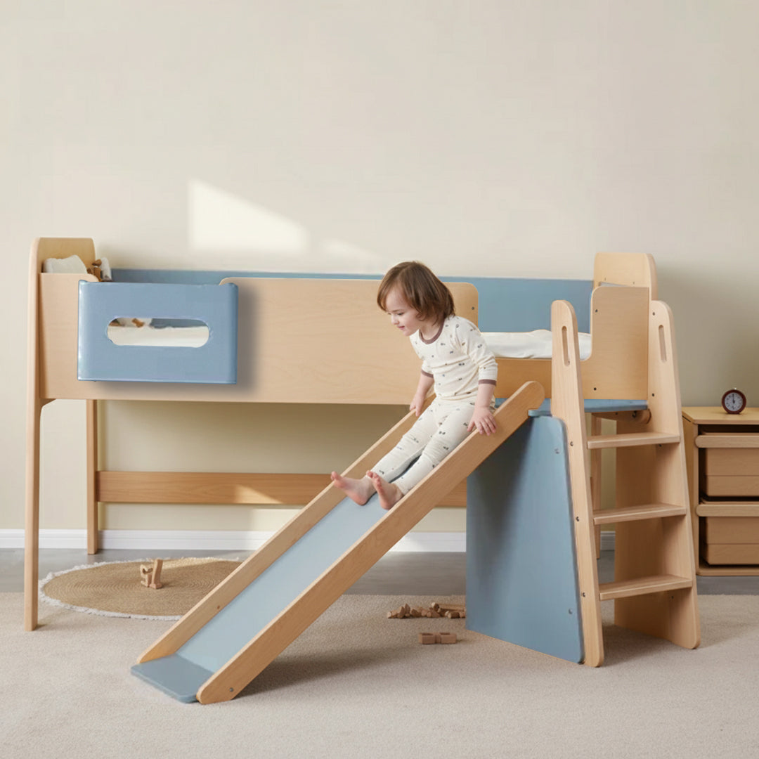 Kids Byron Long Junior Double Loft Bed BK-BYLJDLB/BBBH/BK-LBS/BB - Kids Beds - ebarza Furniture UAE | Shop Modern Furniture in Abu Dhabi & Dubai - مفروشات ايبازرا في الامارات | تسوق اثاث عصري وديكورات مميزة في دبي وابوظبي