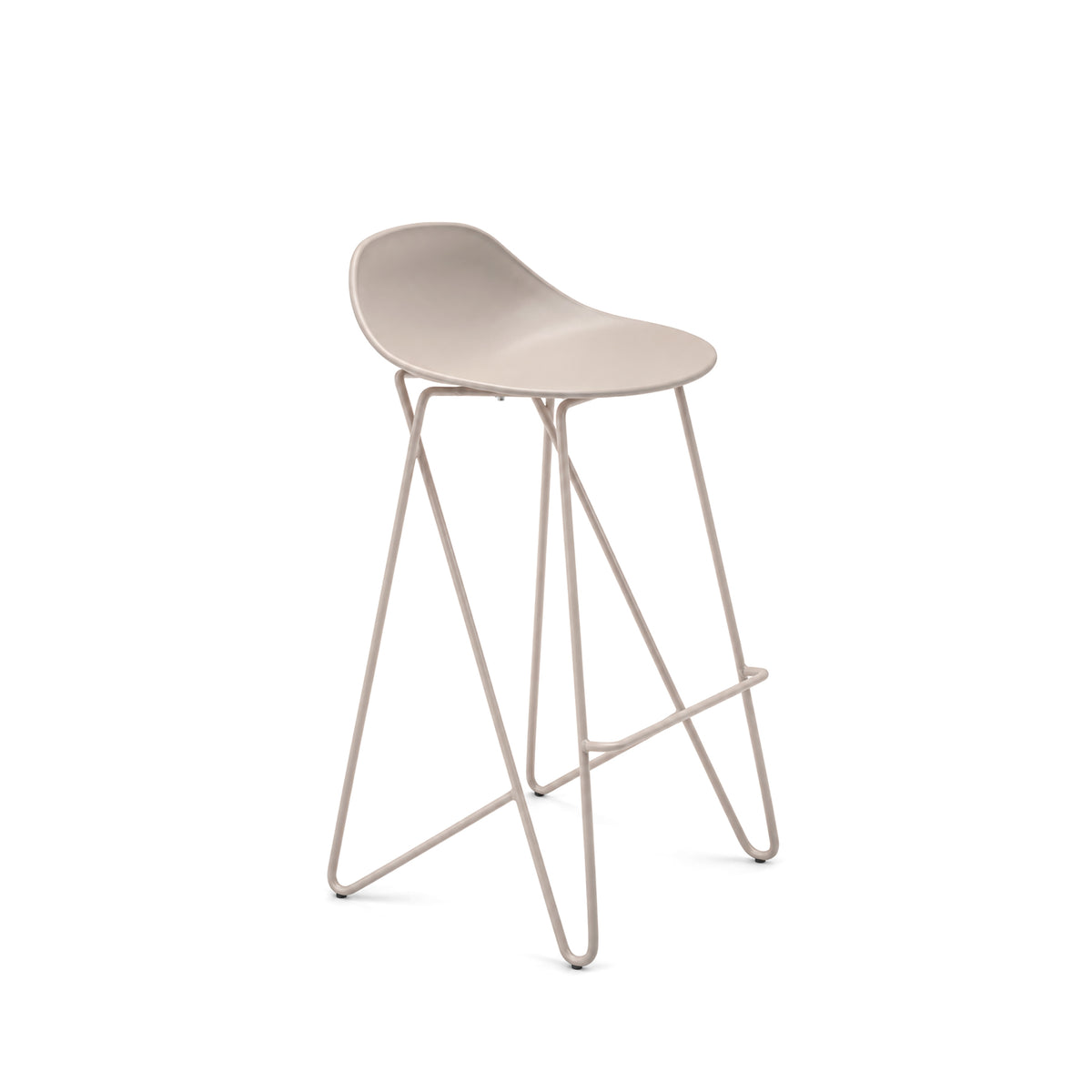 Light brown RUDI bar stool PC-149B(75) with wooden legs and padded seat, ideal for kitchen or bar area.