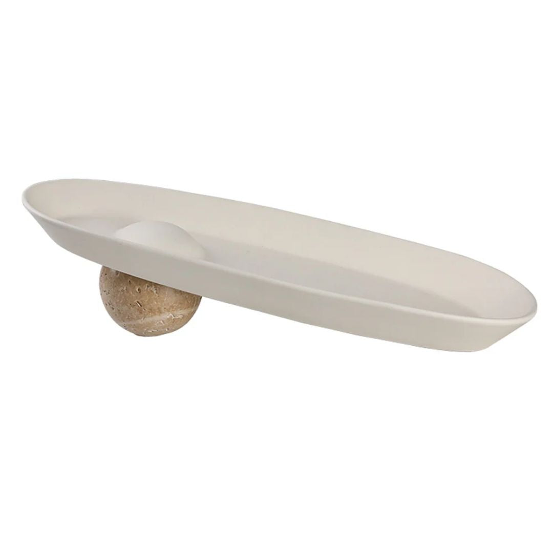 Long Ball Plate FD-D24003A - Plates - ebarza Furniture UAE | Shop Modern Furniture in Abu Dhabi & Dubai - مفروشات ايبازرا في الامارات | تسوق اثاث عصري وديكورات مميزة في دبي وابوظبي