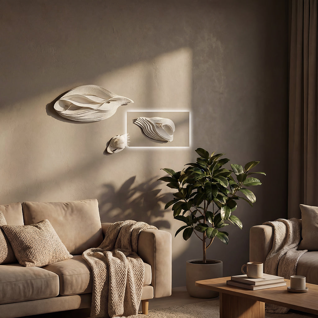 Lucida Handmade wall art painting by BEACON, 23x9cm, featuring intricate brushwork and vibrant colors on canvas.