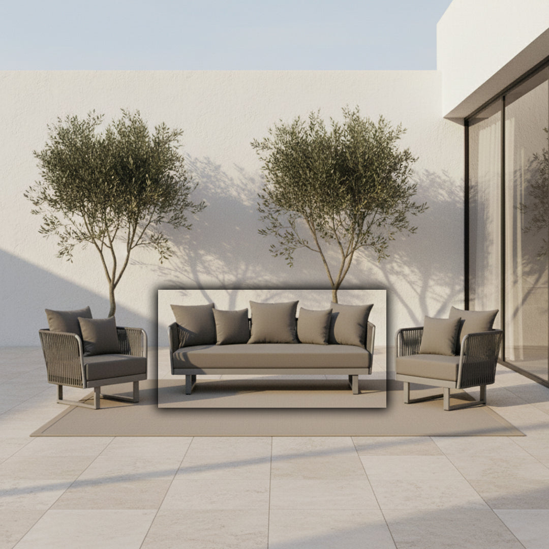 Lyon 3 Seater Outdoor Sofa 20810901 - Outdoor Sofas - ebarza Furniture UAE | Shop Modern Furniture in Abu Dhabi & Dubai - مفروشات ايبازرا في الامارات | تسوق اثاث عصري وديكورات مميزة في دبي وابوظبي