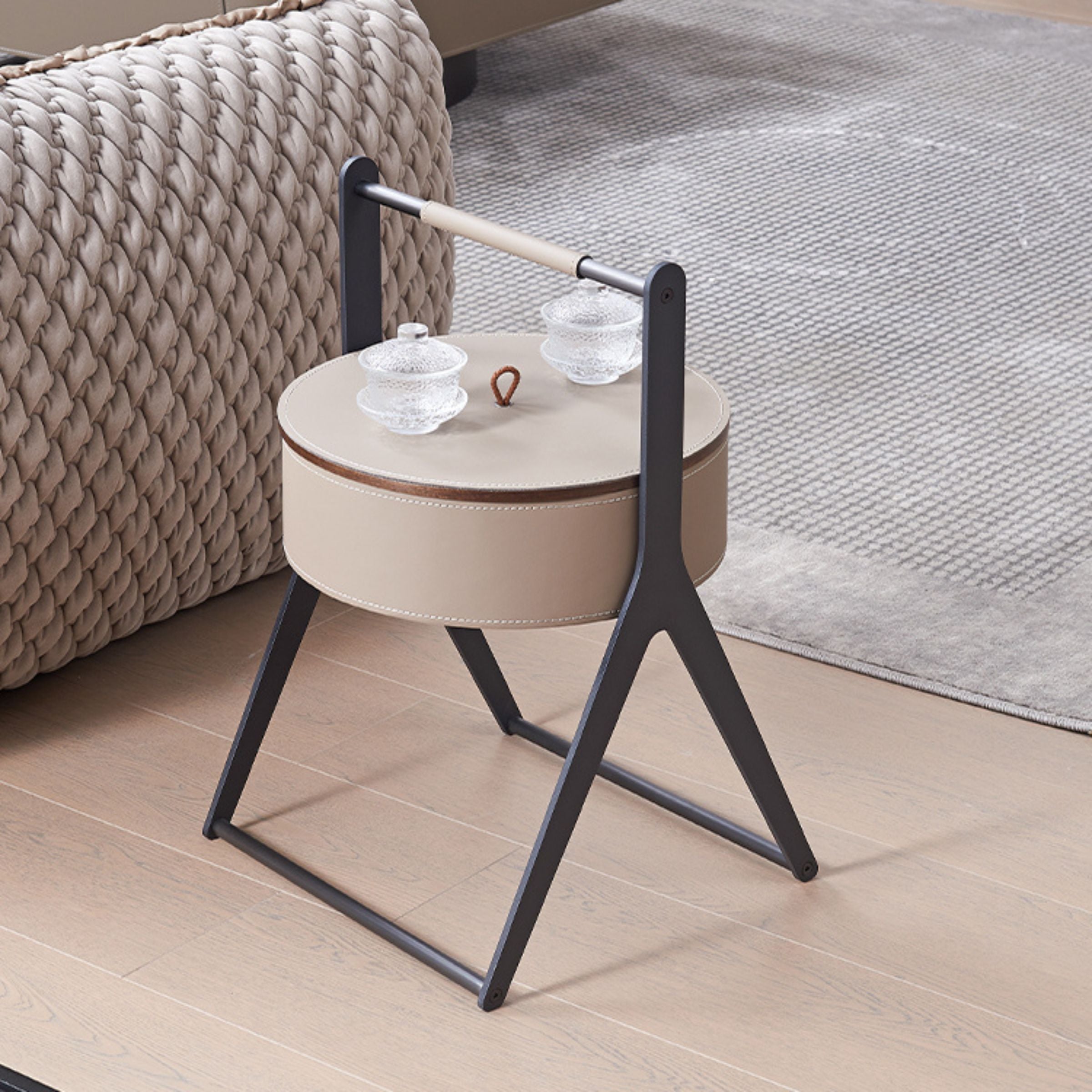 Saddle Leather Coffee Table MLL-D66 - Coffee tables - ebarza Furniture UAE | Shop Modern Furniture in Abu Dhabi & Dubai - مفروشات ايبازرا في الامارات | تسوق اثاث عصري وديكورات مميزة في دبي وابوظبي