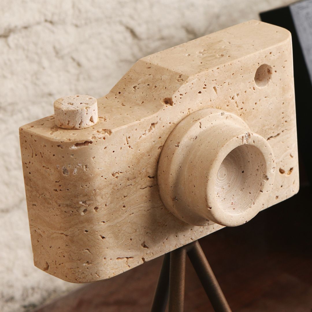 Pre-order 15 Days Delivery Marble Camera Sculpture-L KA5090A - Home Decor Figurines - ebarza Furniture UAE | Shop Modern Furniture in Abu Dhabi & Dubai - مفروشات ايبازرا في الامارات | تسوق اثاث عصري وديكورات مميزة في دبي وابوظبي