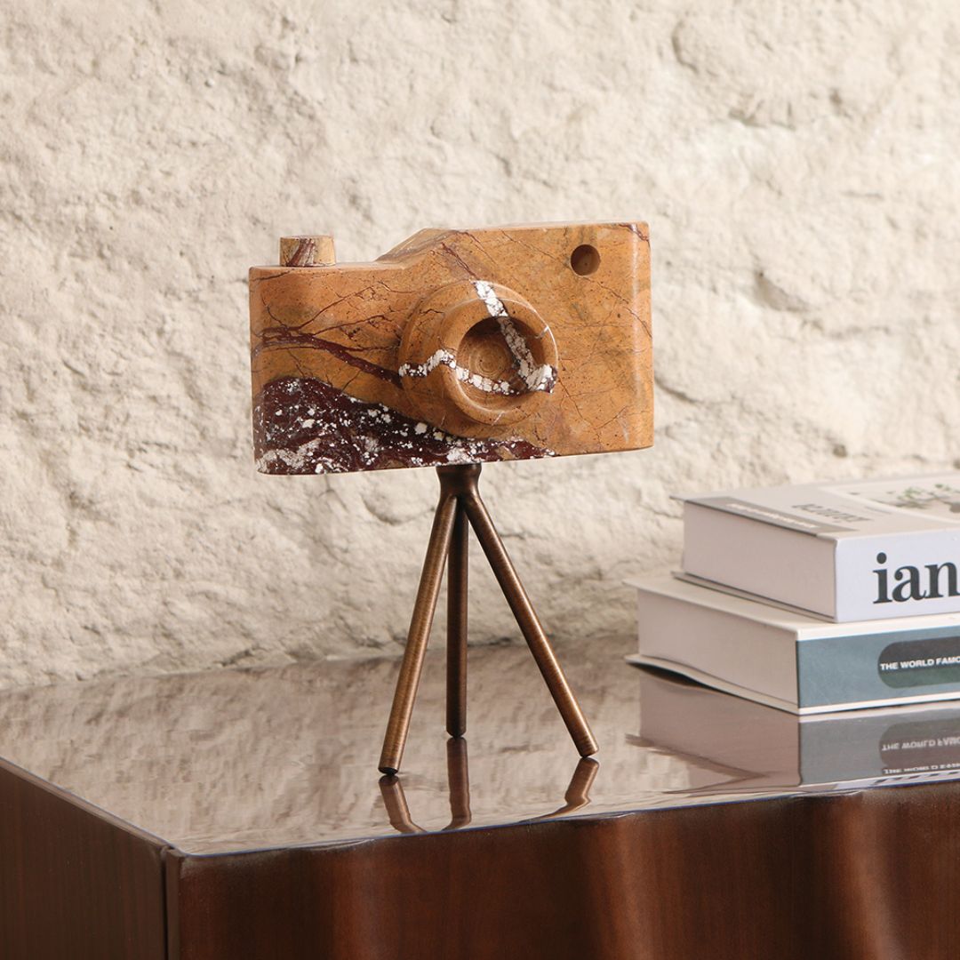 Pre-order 15 Days Delivery Marble Camera Sculpture-S KA5090BS - Home Decor Figurines - ebarza Furniture UAE | Shop Modern Furniture in Abu Dhabi & Dubai - مفروشات ايبازرا في الامارات | تسوق اثاث عصري وديكورات مميزة في دبي وابوظبي
