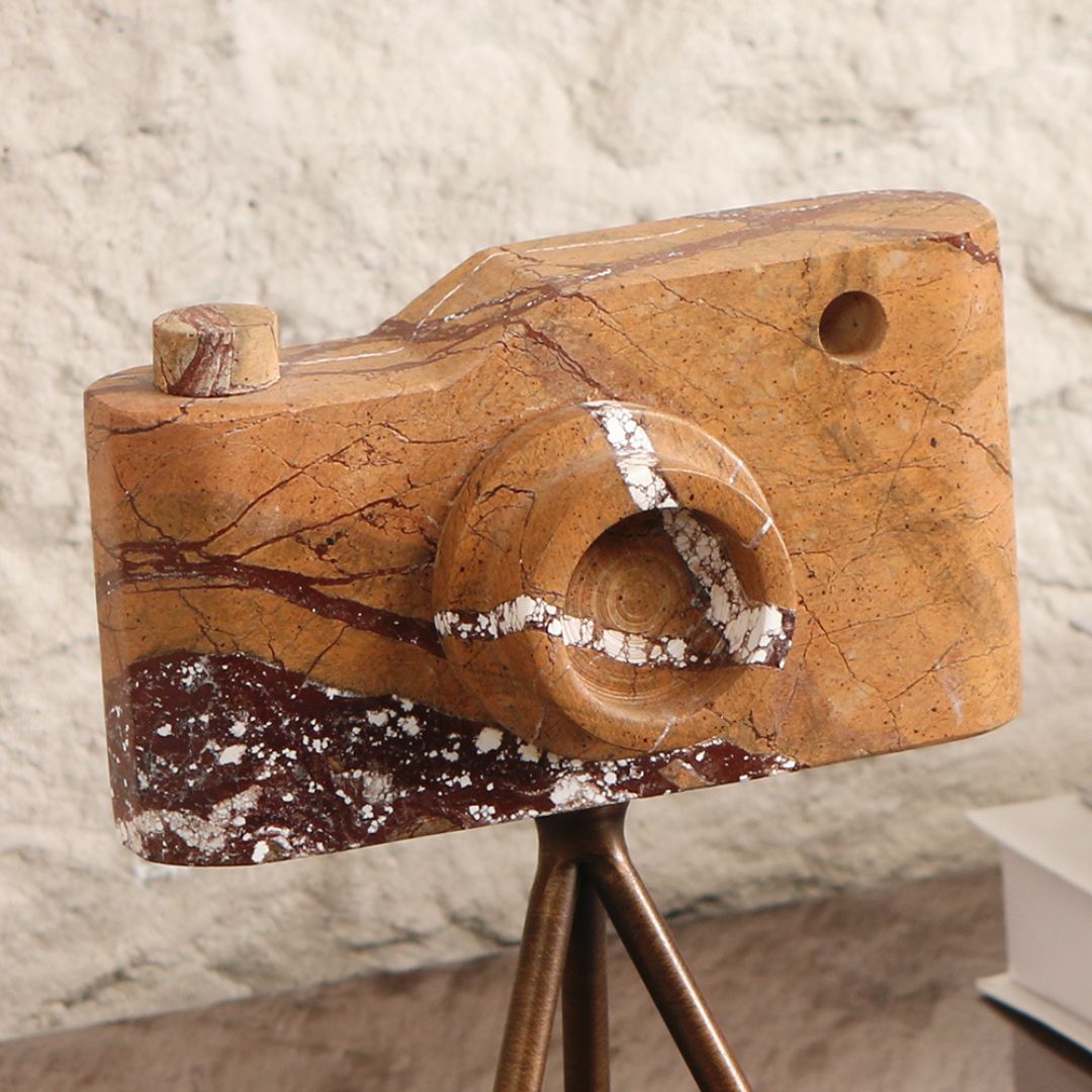 Pre-order 15 Days Delivery Marble Camera Sculpture-S KA5090BS - Home Decor Figurines - ebarza Furniture UAE | Shop Modern Furniture in Abu Dhabi & Dubai - مفروشات ايبازرا في الامارات | تسوق اثاث عصري وديكورات مميزة في دبي وابوظبي