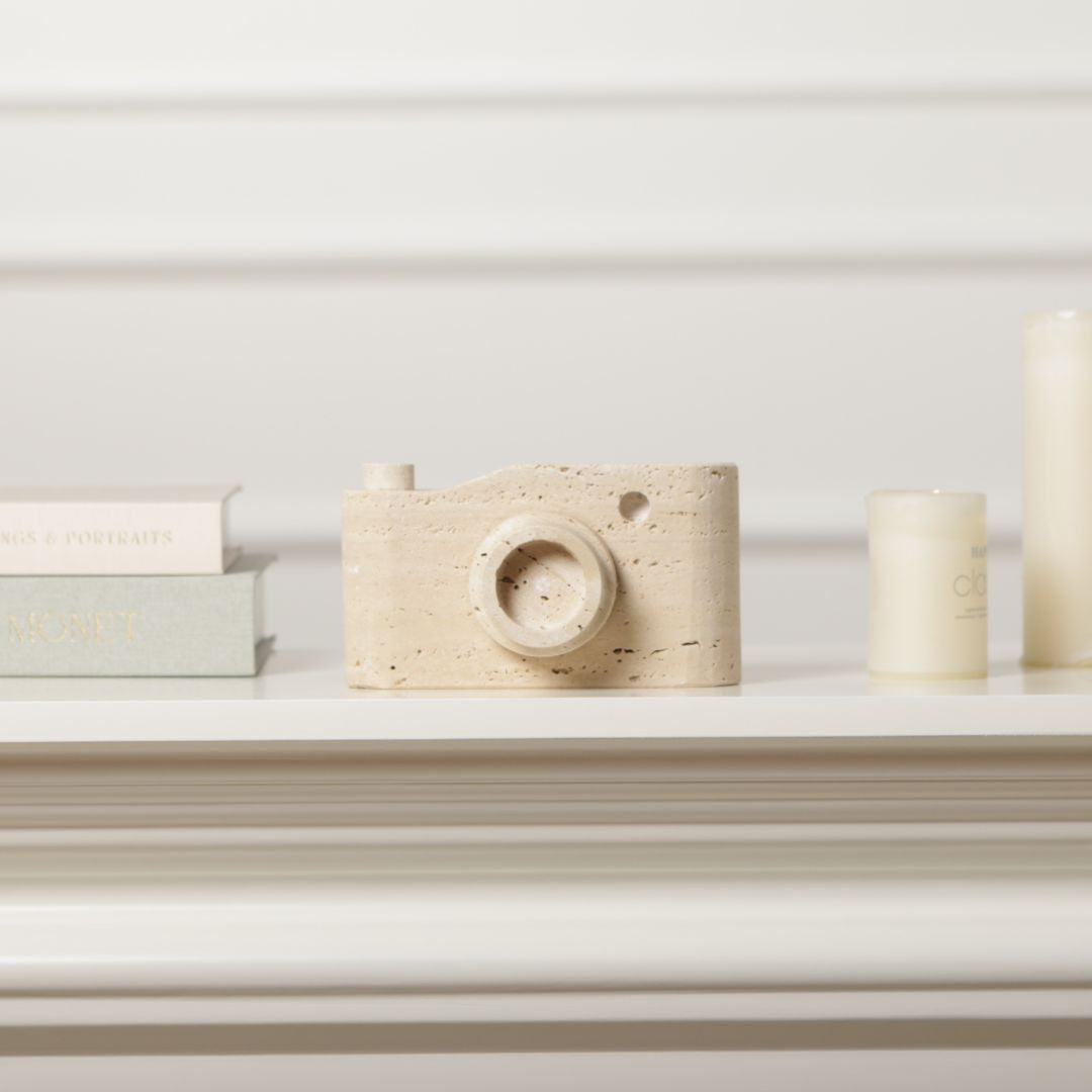 Pre-order 15 Days Delivery Marble Camera Sculpture KA5092A - Home Decor Figurines - ebarza Furniture UAE | Shop Modern Furniture in Abu Dhabi & Dubai - مفروشات ايبازرا في الامارات | تسوق اثاث عصري وديكورات مميزة في دبي وابوظبي