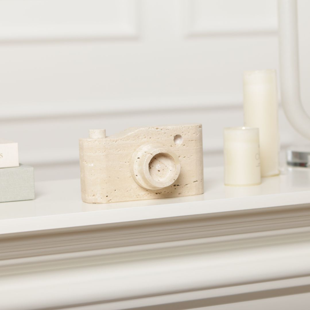 Pre-order 15 Days Delivery Marble Camera Sculpture KA5092A - Home Decor Figurines - ebarza Furniture UAE | Shop Modern Furniture in Abu Dhabi & Dubai - مفروشات ايبازرا في الامارات | تسوق اثاث عصري وديكورات مميزة في دبي وابوظبي