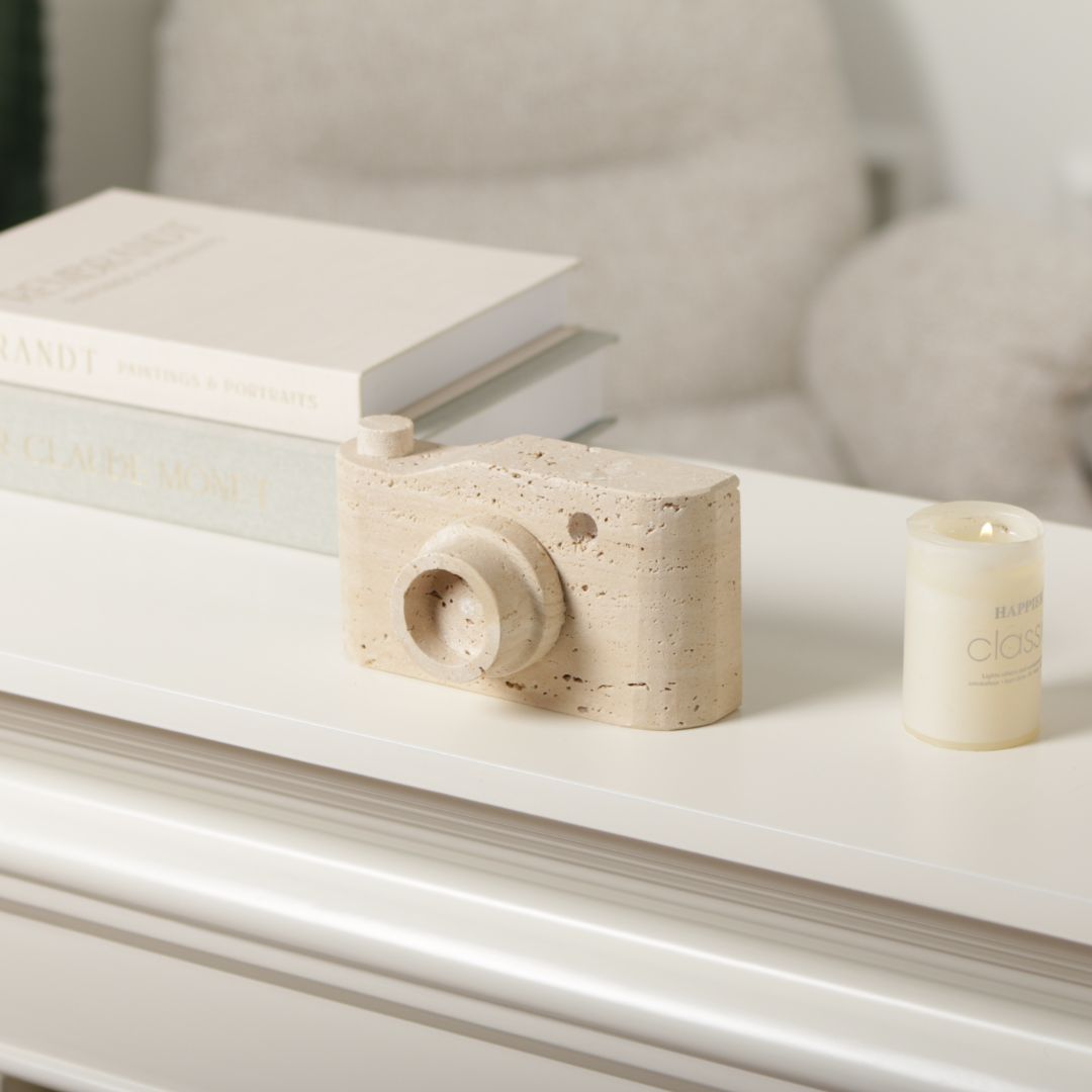 Pre-order 15 Days Delivery Marble Camera Sculpture KA5092A - Home Decor Figurines - ebarza Furniture UAE | Shop Modern Furniture in Abu Dhabi & Dubai - مفروشات ايبازرا في الامارات | تسوق اثاث عصري وديكورات مميزة في دبي وابوظبي