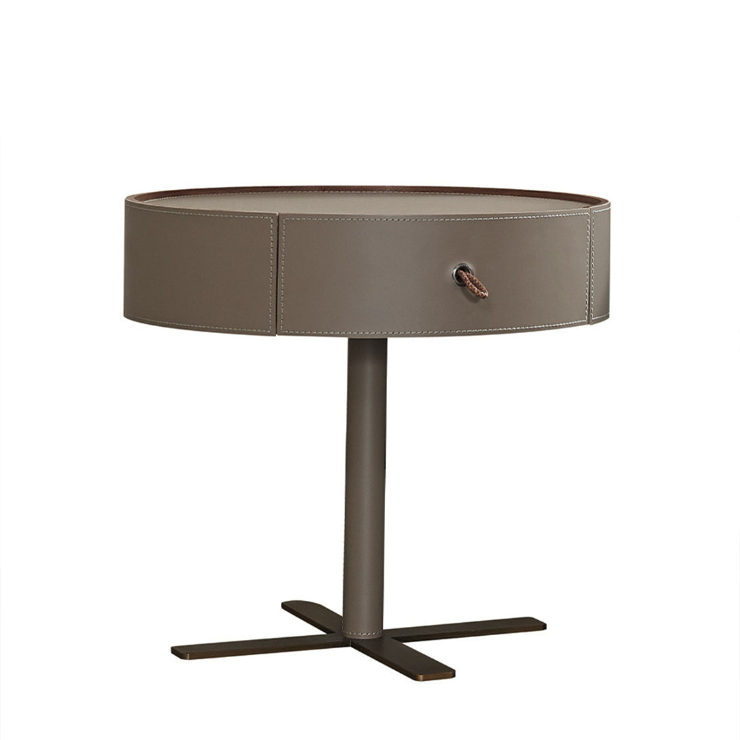 Mojave Saddle Leather Bedside Table MLL-T64