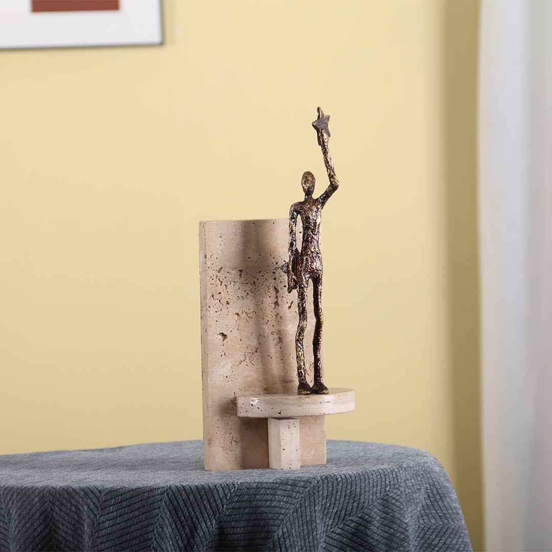 Moveable Man Sculpture KA3069A - Home Decor Figurines - ebarza Furniture UAE | Shop Modern Furniture in Abu Dhabi & Dubai - مفروشات ايبازرا في الامارات | تسوق اثاث عصري وديكورات مميزة في دبي وابوظبي