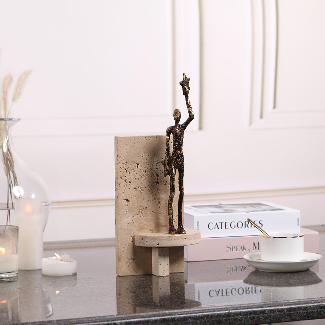 Moveable Man Sculpture KA3069A - Home Decor Figurines - ebarza Furniture UAE | Shop Modern Furniture in Abu Dhabi & Dubai - مفروشات ايبازرا في الامارات | تسوق اثاث عصري وديكورات مميزة في دبي وابوظبي