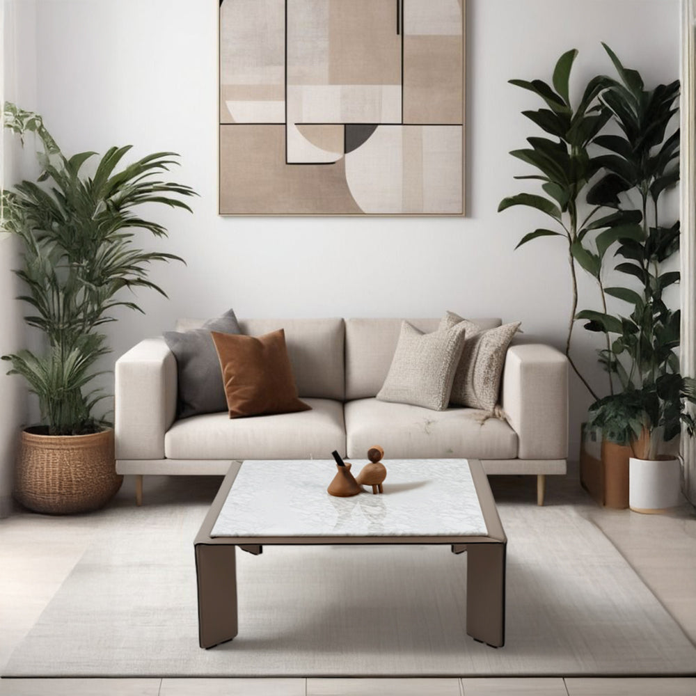 Natural Bianco Carrara Venato Marble Coffee Table CH-1111L - Coffee tables - ebarza Furniture UAE | Shop Modern Furniture in Abu Dhabi & Dubai - مفروشات ايبازرا في الامارات | تسوق اثاث عصري وديكورات مميزة في دبي وابوظبي