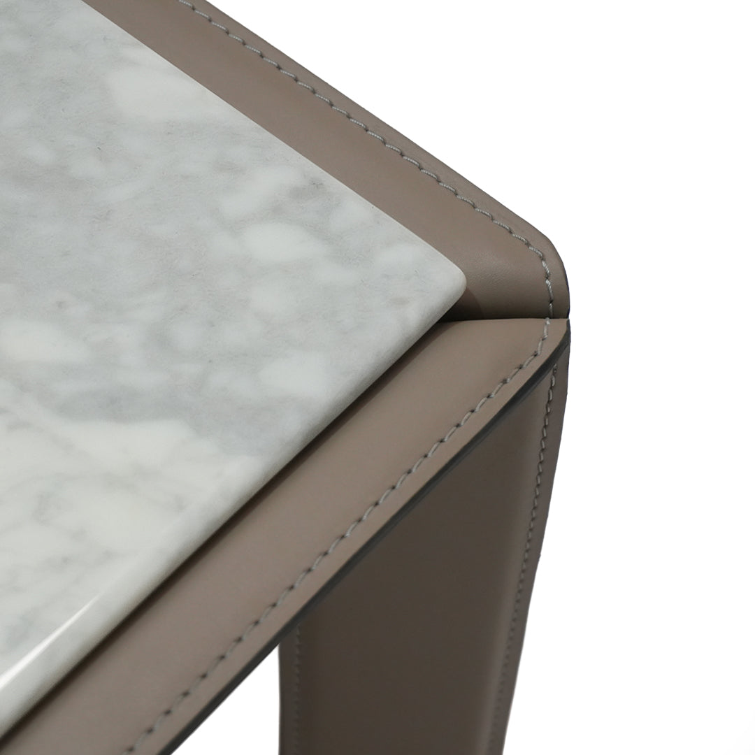 Natural Bianco Carrara Venato Marble Side Table CH-1111S - Side Tables - ebarza Furniture UAE | Shop Modern Furniture in Abu Dhabi & Dubai - مفروشات ايبازرا في الامارات | تسوق اثاث عصري وديكورات مميزة في دبي وابوظبي