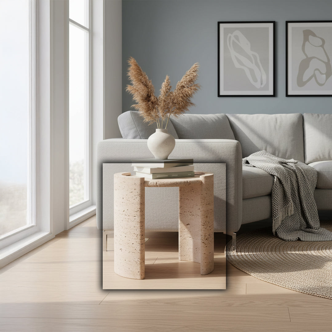 Natural Travertine Side Table JA008-A