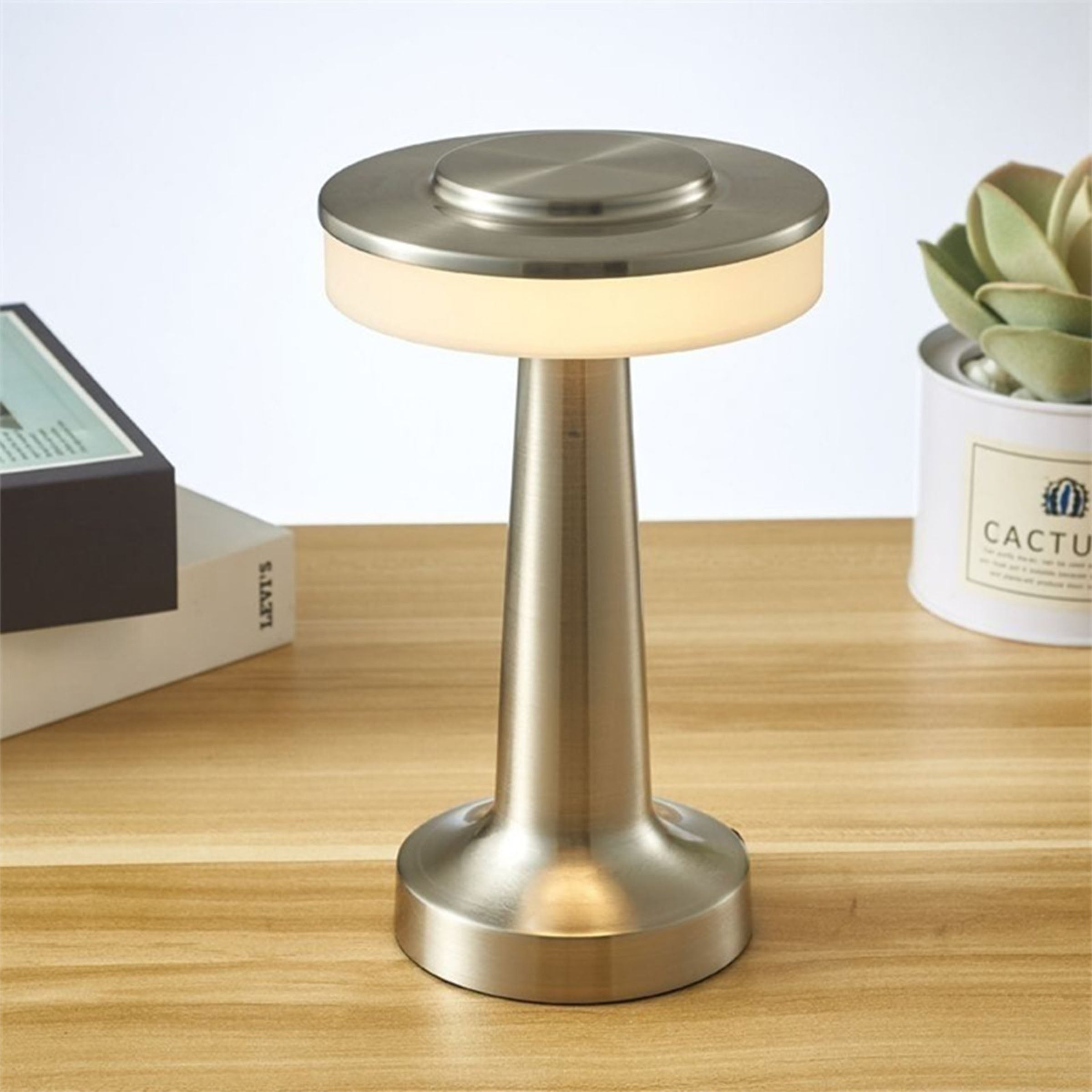 Pre-order 75 Days Delivery Night Light Silver Table Lamp HTD-INL10060 - Desk\table Lamps - ebarza Furniture UAE | Shop Modern Furniture in Abu Dhabi & Dubai - مفروشات ايبازرا في الامارات | تسوق اثاث عصري وديكورات مميزة في دبي وابوظبي