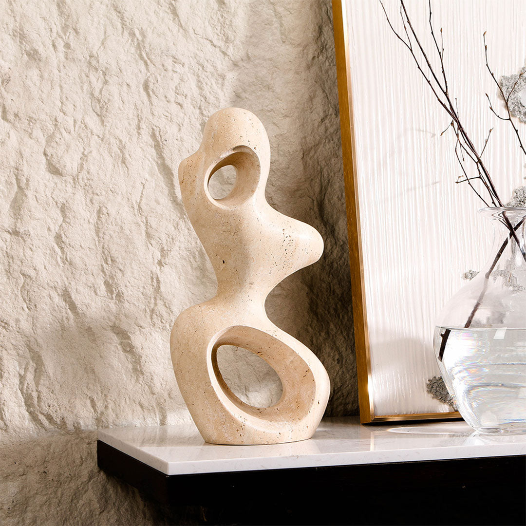 Organic Shape Marble Sculpture - KA4121 - Home Decor Figurines - ebarza Furniture UAE | Shop Modern Furniture in Abu Dhabi & Dubai - مفروشات ايبازرا في الامارات | تسوق اثاث عصري وديكورات مميزة في دبي وابوظبي