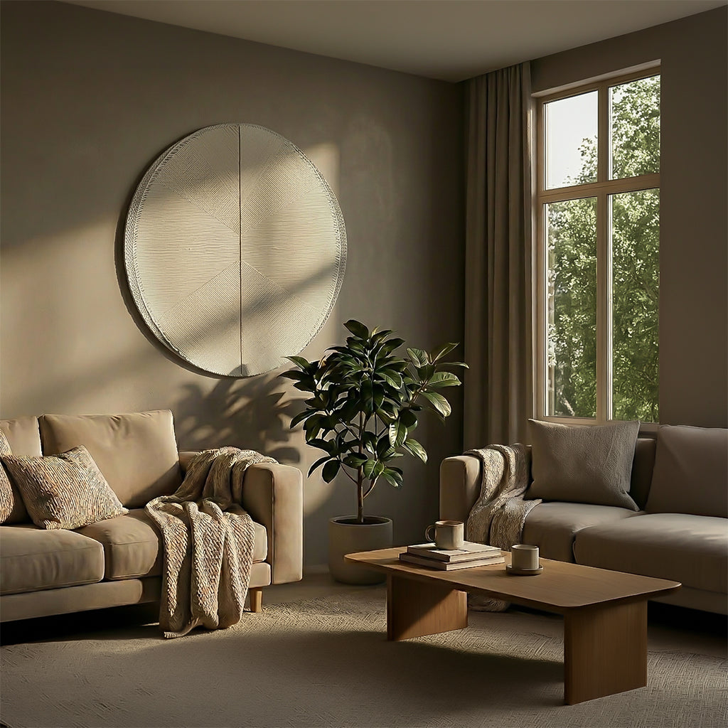 Handmade Ossein Weave wall art painting by BEACON, featuring intricate woven design on canvas.