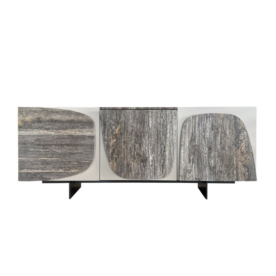 Panorama 200cm Travertine Side Board - EB12DT - Sideboards - ebarza Furniture UAE | Shop Modern Furniture in Abu Dhabi & Dubai - مفروشات ايبازرا في الامارات | تسوق اثاث عصري وديكورات مميزة في دبي وابوظبي