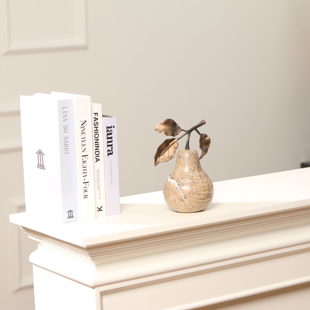 Pre-order 15 Days Delivery Pear Sculpture KA5167B - Home Decor Figurines - ebarza Furniture UAE | Shop Modern Furniture in Abu Dhabi & Dubai - مفروشات ايبازرا في الامارات | تسوق اثاث عصري وديكورات مميزة في دبي وابوظبي