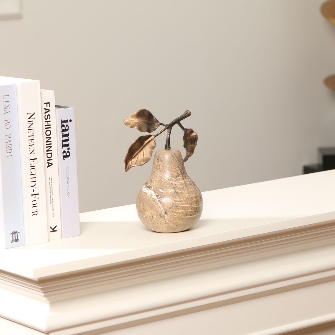 Pre-order 15 Days Delivery Pear Sculpture KA5167B - Home Decor Figurines - ebarza Furniture UAE | Shop Modern Furniture in Abu Dhabi & Dubai - مفروشات ايبازرا في الامارات | تسوق اثاث عصري وديكورات مميزة في دبي وابوظبي