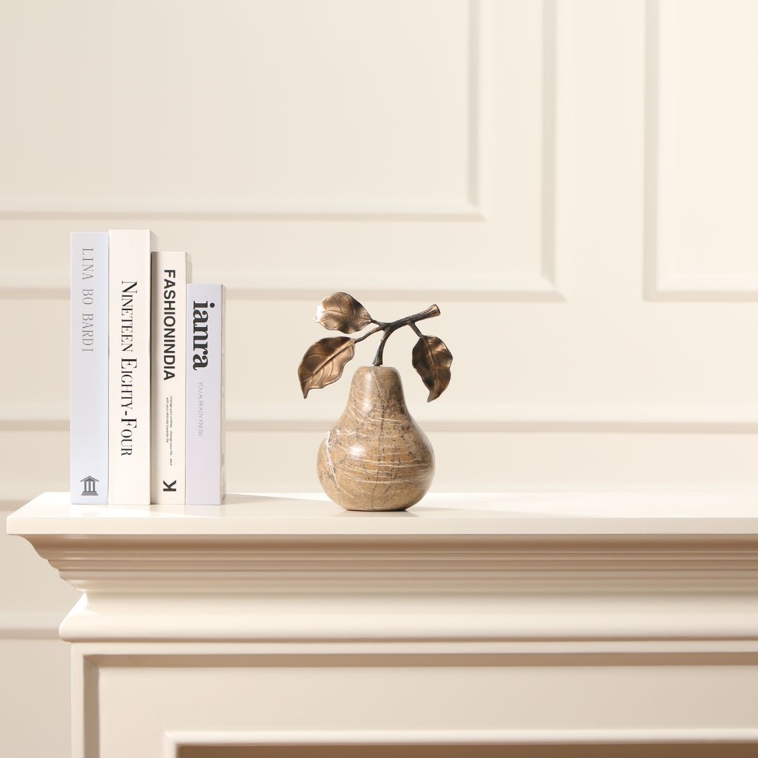 Pre-order 15 Days Delivery Pear Sculpture KA5167B - Home Decor Figurines - ebarza Furniture UAE | Shop Modern Furniture in Abu Dhabi & Dubai - مفروشات ايبازرا في الامارات | تسوق اثاث عصري وديكورات مميزة في دبي وابوظبي