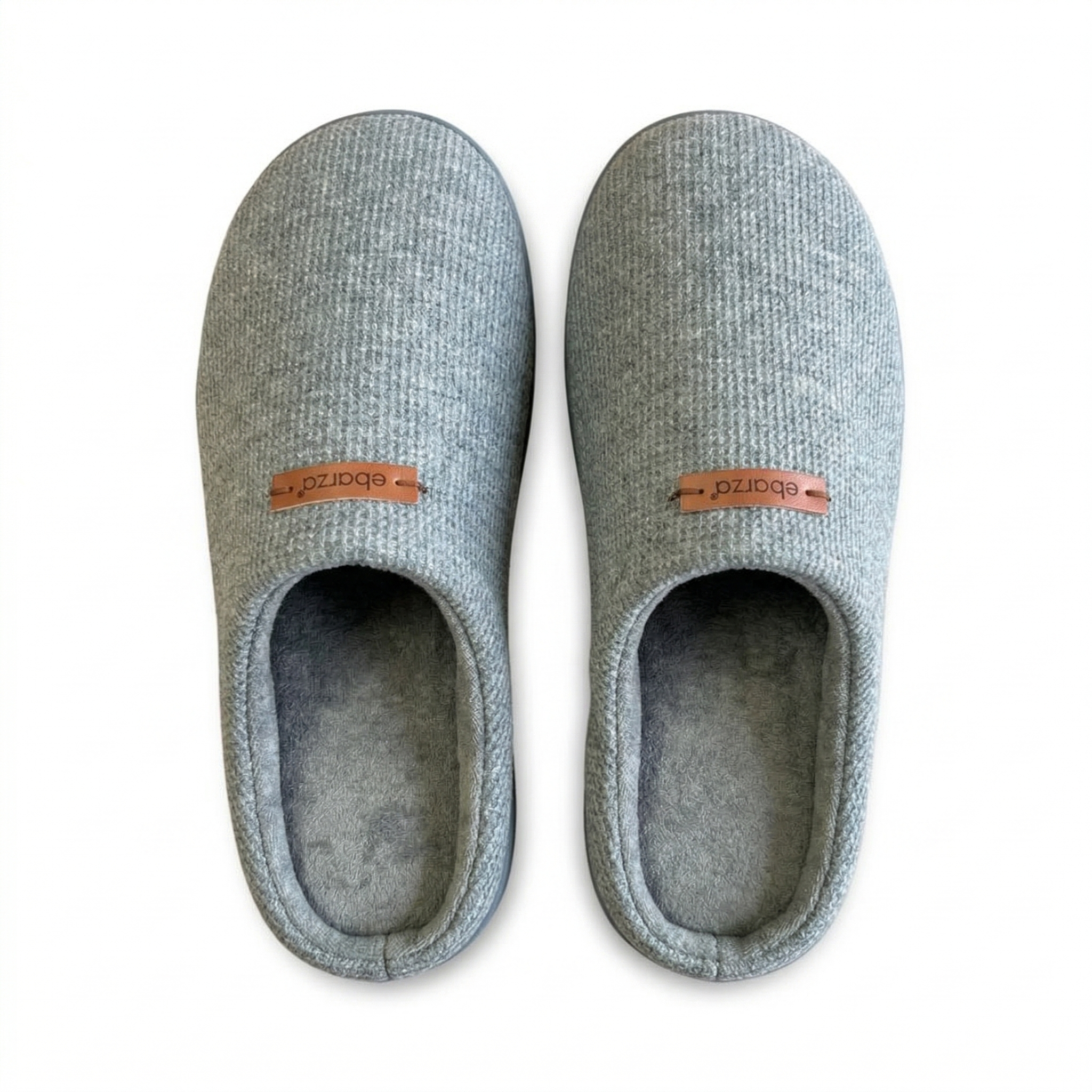 Pebble Men slippers by BEACON in charcoal grey with a soft, textured fabric upper and cushioned sole for comfort.