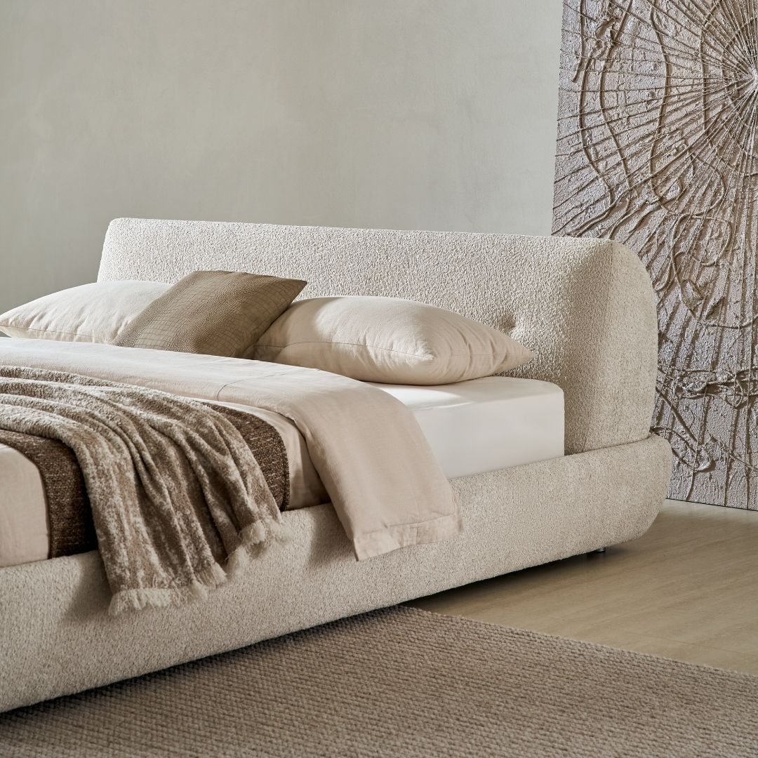 Beacon Pillar King Size Bedstead in dark wood with tall pillar posts and elegant design, perfect for a spacious bedroom setting.