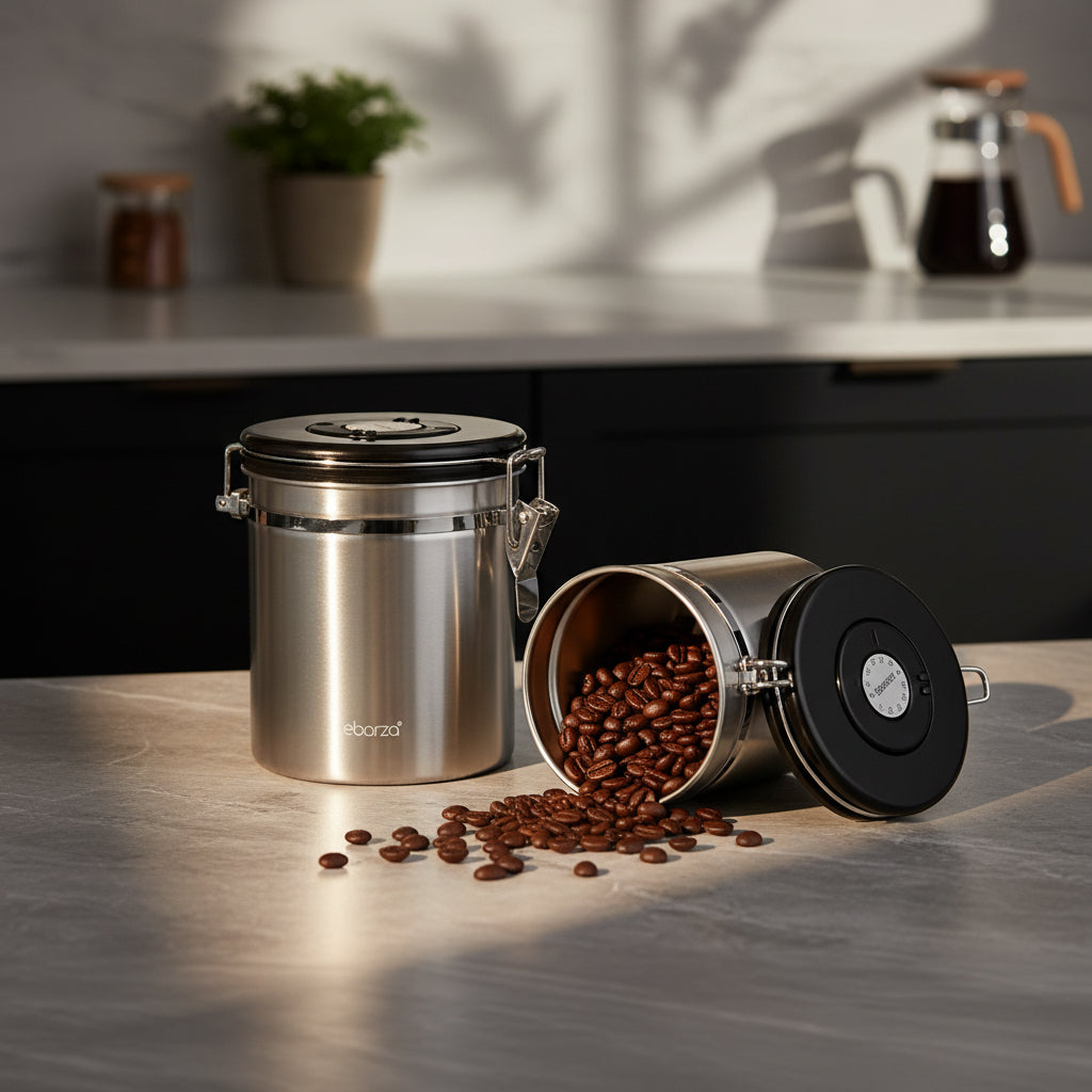 Pre-order 15 Days Delivery Airtight Stainless Steel Canister H0803 (500g) - Coffee and Tea Pots - ebarza Furniture UAE | Shop Modern Furniture in Abu Dhabi & Dubai - مفروشات ايبازرا في الامارات | تسوق اثاث عصري وديكورات مميزة في دبي وابوظبي